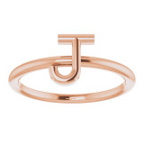 14K Rose Initial J Ring - 51895157P photo 3