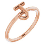 14K Rose Initial J Ring - 51895157P photo