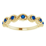 14K Yellow Blue Sapphire Stackable Ring - 720466025P photo 3