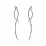 Gabriel & Co. 14k White Gold Kaslique Diamond Drop Earrings - EG12928W45JJ photo
