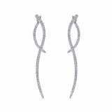 Gabriel & Co. 14k White Gold Kaslique Diamond Drop Earrings - EG12928W45JJ photo