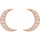 14K Rose 1/10 CTW Diamond Crescent Moon Earrings - 86941602P photo 2