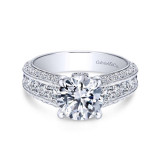 Gabriel & Co. 14k White Gold Victorian Straight Engagement Ring - ER8747W44JJ photo