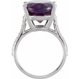 14K White Amethyst & 1/4 CTW Diamond Ring - 71722605P photo 2