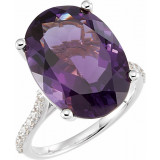 14K White Amethyst & 1/4 CTW Diamond Ring - 71722605P photo