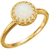 14K Yellow 8 mm Round Opal Ring - 7156070001P photo