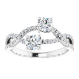 14K White 3/4 CTW Diamond Two-Stone Ring - 12314860000P photo 3