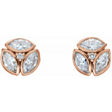 14K Rose 1/2 CTW Diamond Earrings - 86445602P photo 2