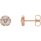 14K Rose 1/2 CTW Diamond Earrings - 86445602P photo