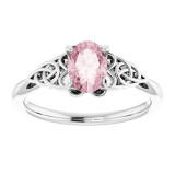 14K White Morganite Celtic-Inspired Ring - 71978600P photo 3