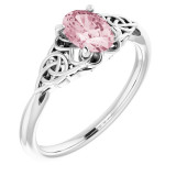 14K White Morganite Celtic-Inspired Ring - 71978600P photo