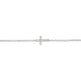 14K White .04 CTW Diamond Sideways Cross Youth 7 Bracelet - R48043100P photo 3