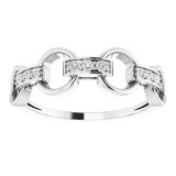 14K White 1/10 CTW Diamond Link Ring - 65224360001P photo 3