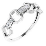 14K White 1/10 CTW Diamond Link Ring - 65224360001P photo