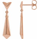 14K Rose Geometric Dangle Earrings - 8714960002P photo