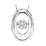 Gems One Silver (SLV 995) Diamond Rhythm Of Love Neckwear Pendant  - 1/10 ctw - ROL1078-SSWD photo