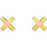 14K Yellow 7.9 mm X Earrings - 862576007P photo 2