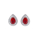 Gems One 10Kt White Gold Diamond (1/8Ctw) & Ruby (3/8 Ctw) Earring - ER31976-1WDR photo