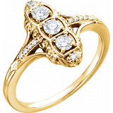 14K Yellow 1/3 CTW Diamond 3-Stone Ring - 122215104P photo