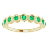 14K Yellow Emerald Stackable Ring - 71876636P photo 3