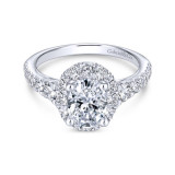 Gabriel & Co. 14k White Gold Contemporary Halo Engagement Ring - ER13884O4W44JJ photo