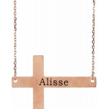 14K Rose Sideways Cross 16-18 Necklace - 86570106P photo