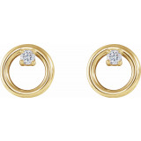 14K Yellow .06 CTW Diamond Circle Earrings - 86688601P photo 2