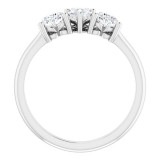 14K White 1 CTW Diamond Three-Stone Anniversary Band - 123896604P photo 2