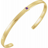 14K Yellow Amethyst Cuff 6 Bracelet - BRC76460012P photo