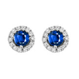 Gems One 14Kt White Gold Diamond (1/8Ctw) & Sapphire (1/3 Ctw) Earring - NE331-4WCS photo