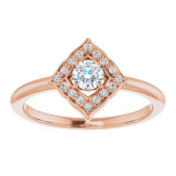 14K Rose 1/3 CTW Diamond Halo-Style Clover Ring - 12303260005P photo 3