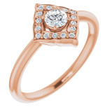 14K Rose 1/3 CTW Diamond Halo-Style Clover Ring - 12303260005P photo