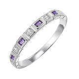 Gems One 14Kt White Gold Diamond (1/12Ctw) & Amethyst (1/8 Ctw) Ring - FR1226-4WD photo