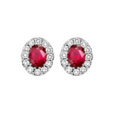 Gems One 14Kt White Gold Diamond (1/5Ctw) & Ruby (1 1/3 Ctw) Earring - HDER021-4WCR photo