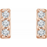 14K Rose .05 CTW Diamond Bar Earrings - 65286260003P photo 2