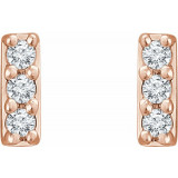 14K Rose .05 CTW Diamond Bar Earrings - 65286260003P photo 2