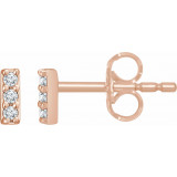 14K Rose .05 CTW Diamond Bar Earrings - 65286260003P photo