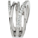 14K White 1/2 CTW Diamond Criss Cross Ring - 67406121556P photo 3