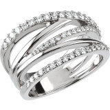 14K White 1/2 CTW Diamond Criss Cross Ring - 67406121556P photo