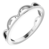 14K White Stackable Ring - 51668101P photo