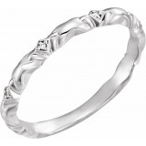 14K White .02 CTW Diamond Anniversary Band - 123187600P photo