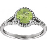 14K White Peridot & 1/5 CTW Diamond Ring - 65130070011P photo 3