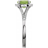 14K White Peridot & 1/5 CTW Diamond Ring - 65130070011P photo 4