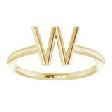 14K Yellow Initial W Ring - 51895234P photo 3