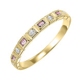 Gems One 14Kt Yellow Gold Diamond (1/12Ctw) & Pink Tourmaline (1/8 Ctw) Ring - FR1223-4YD photo