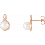 14K Rose Pearl Earrings - 86726602P photo