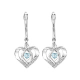 Gems One Silver Diamond (1/50 Ctw) & Created-Aquamarine (1/4 Ctw) Earring - ROL2165A photo