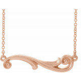 14K Rose Freeform Bar 18 Necklace - 86873607P photo