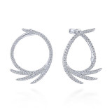 Gabriel & Co. 14k White Gold Kaslique Diamond Hoop Earrings - EG13447W45JJ photo
