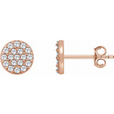 14K Rose 1/3 CTW Diamond Cluster Earrings - 65175460002P photo